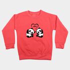 Girls' Coral Crew Neck Graphic Print Sweatshirt, मूँगा (कोरल), small