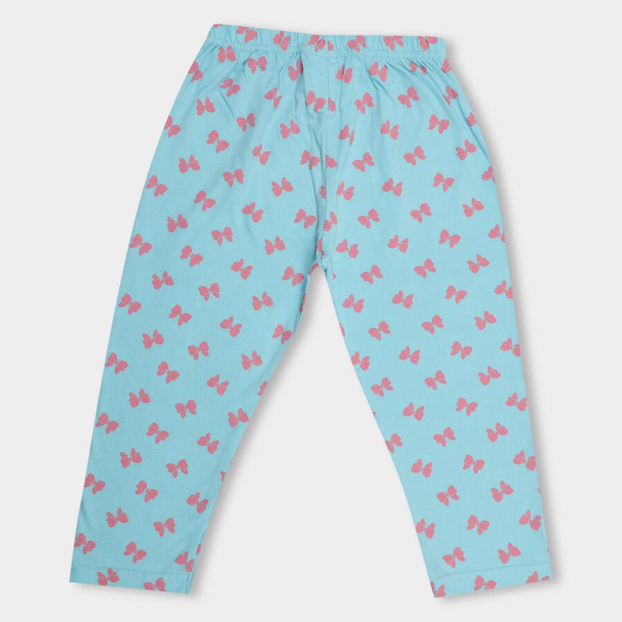 Girls' 100% Cotton Capri, Aqua, large image number null
