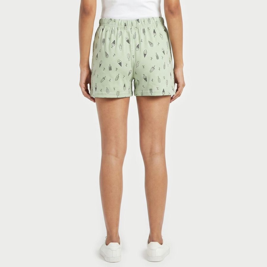 Women's Green Regular Fit Casual Shorts, हल्का हरा, large