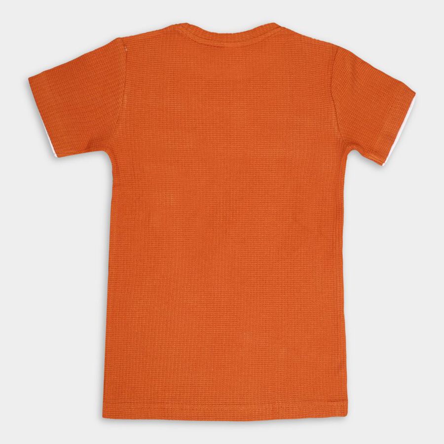 Boys Cotton Solid T-Shirt, रस्ट, large image number null
