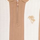 Boys Beige Cotton Polo Neck Casual T-Shirt, Brown, small