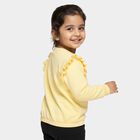 Girls Bright Yellow Crew Neck Casual Sweatshirt, Yellow, small image number null