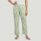 Women's Green Regular Fit Printed Lounge Pyjama, हल्का हरा, small
