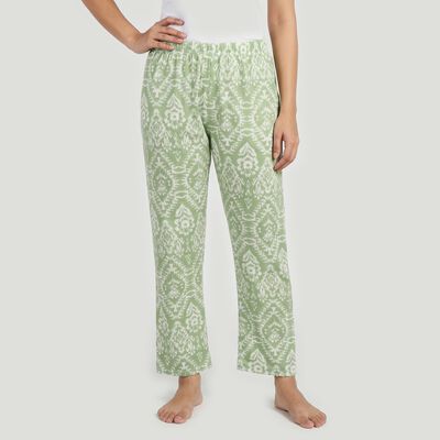 Women's Green Regular Fit Printed Lounge Pyjama