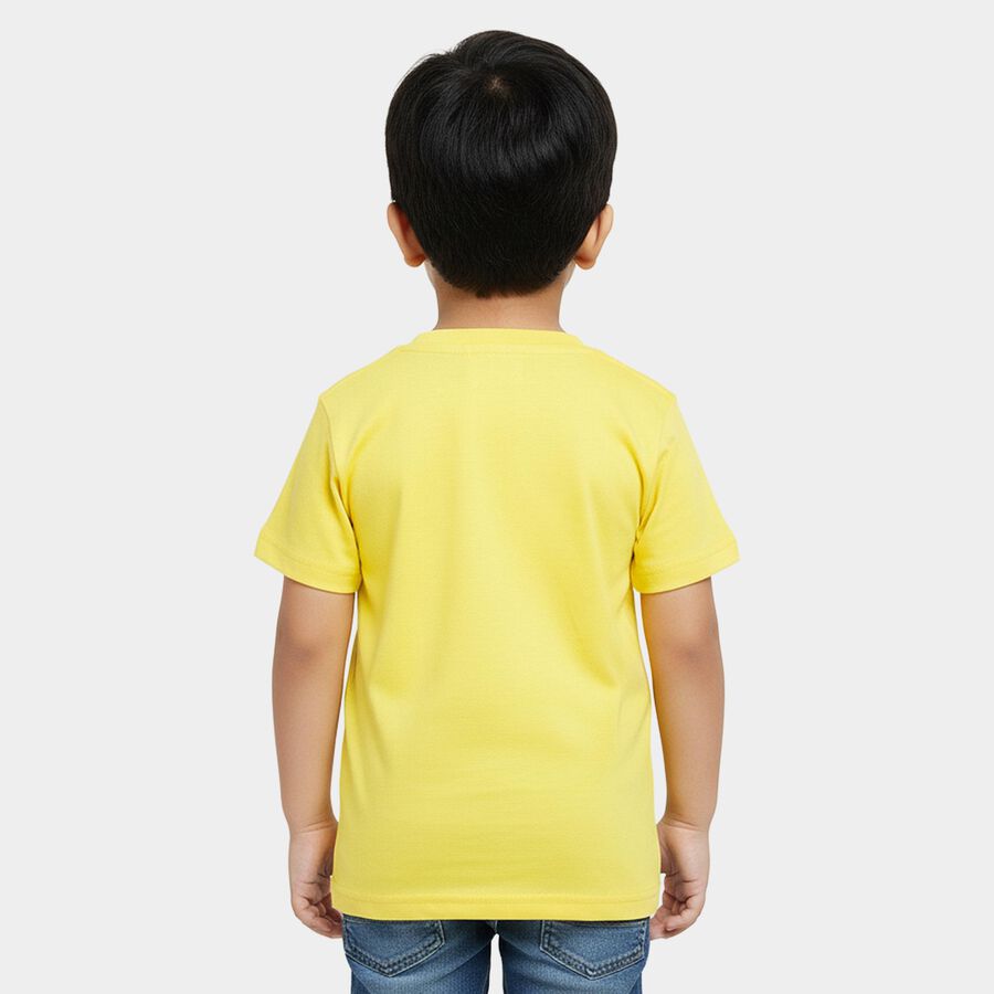 Boys' Half Sleeves T-Shirt, पीला, large