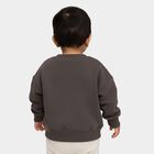 Infants Dark Charcoal Crew Neck Casual Sweatshirt, चारकोल, small image number null