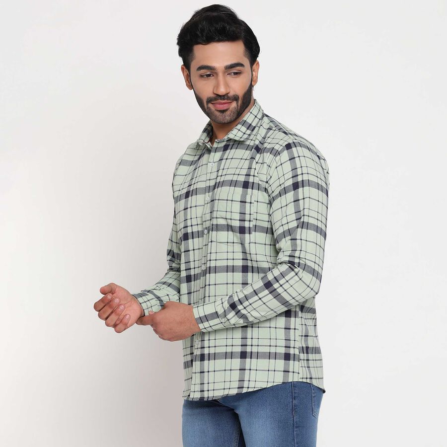 Checks Casual Shirt, Light Green, large image number null