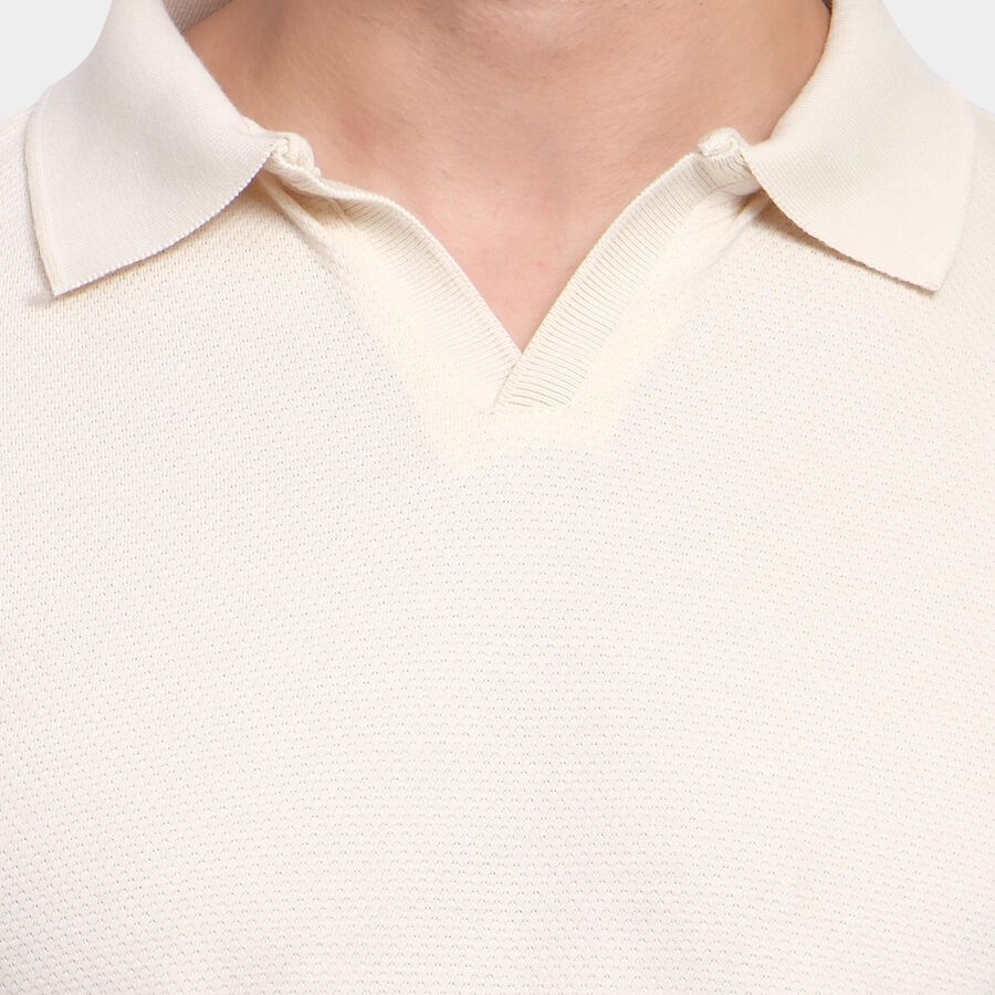 Men's Collared Half Sleeves T-Shirt , एक्रू मिश्रित, large image number null