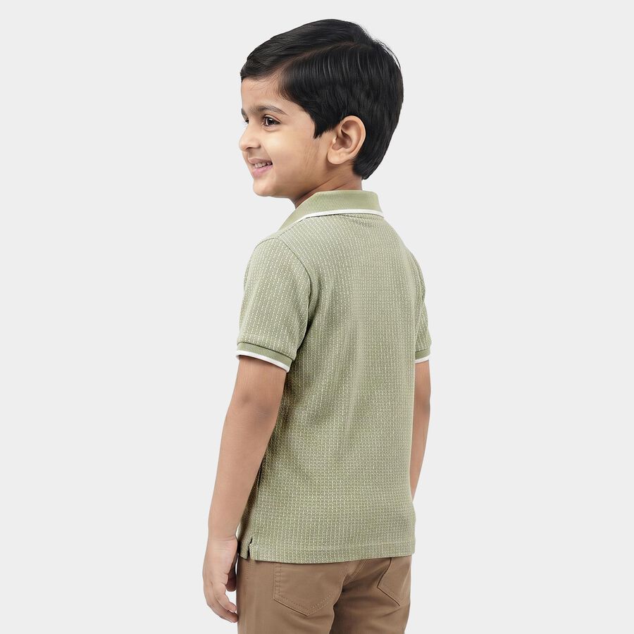 Boys Green Polo Neck Polo T-Shirt, Light Green, large