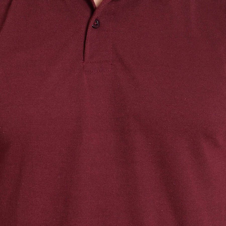 Solid Polo Shirt, Wine, large image number null