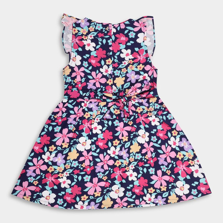 Girls' 100% Cotton Frock , नेवी ब्लू, large image number null