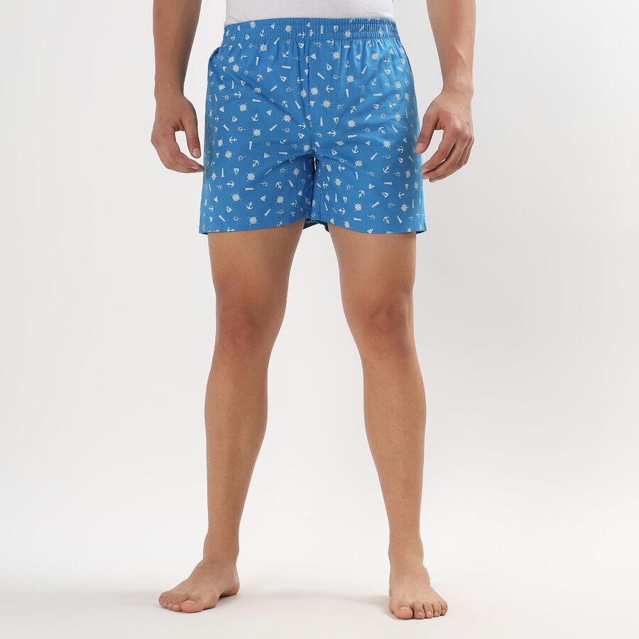 Men's 100% Cotton Boxers , Mid Blue, large image number null