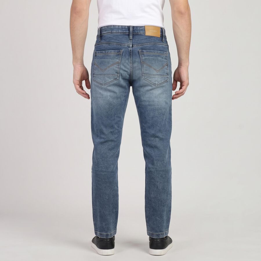 Men's Light Blue Slim Fit Washed Jeans, हल्का नीला, large
