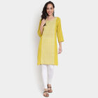Cotton 3/4Th Sleeves Straight Kurta, Light Green, small image number null