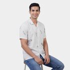 Men's White Cotton Classic Collar Casual Shirt, सफ़ेद, small