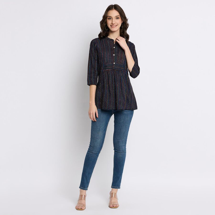 Ladies' Kurta, नेवी ब्लू, large image number null