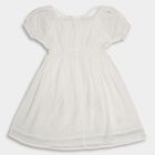 Girls' 100% Cotton Dress, Off White, small image number null