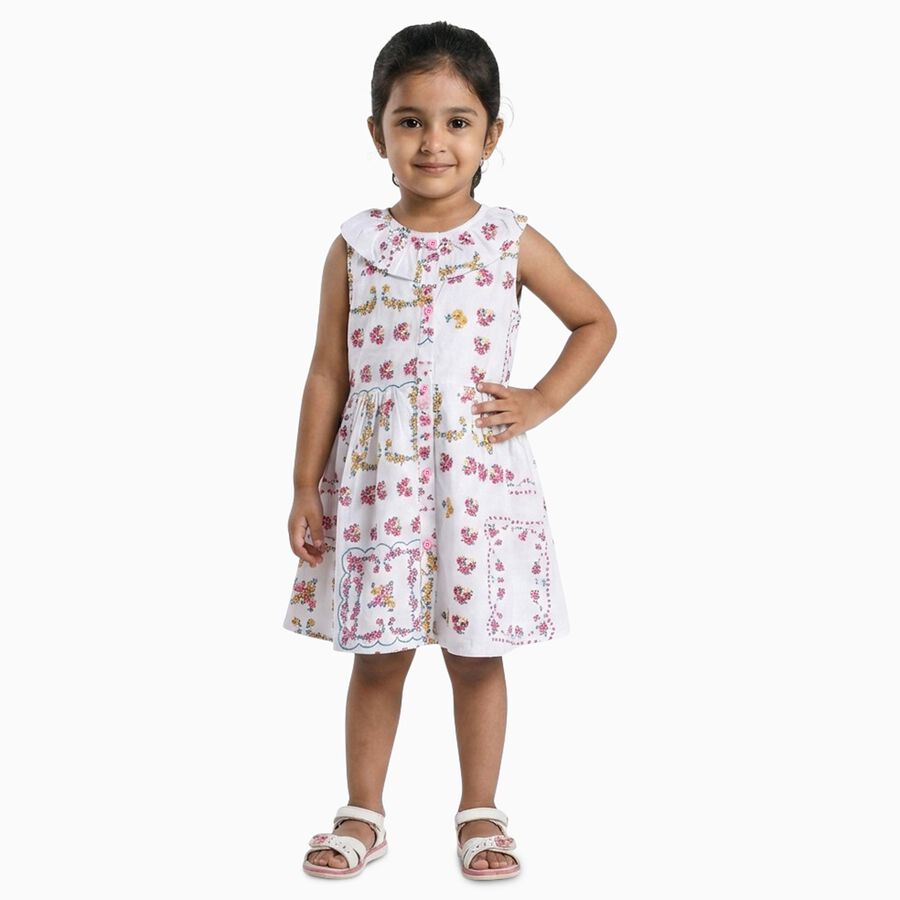 Girls' Frock, Off White, large