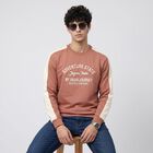 Men's Light Pink Crew Neck Printed Sweatshirt, Light Pink, small