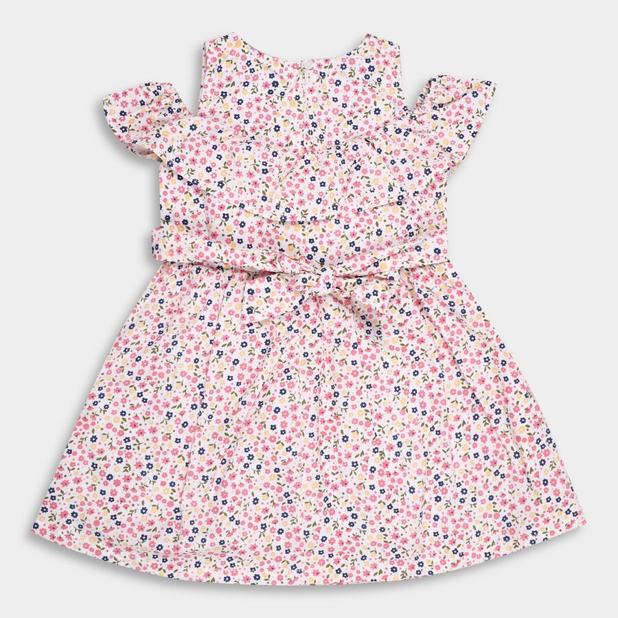 Girl's Cotton Frock, ऑफ व्हाइट, large image number null