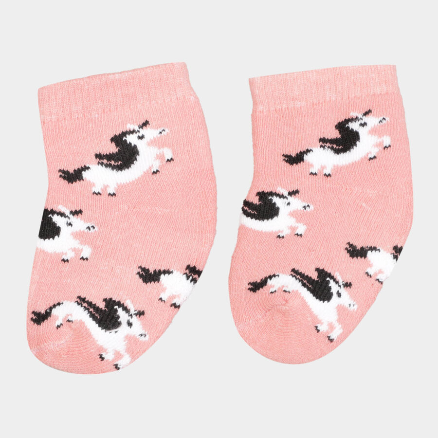 Infants Cotton Solid Socks, Pink, large image number null