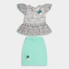Girls' Top Skirt , हल्का हरा, small image number null