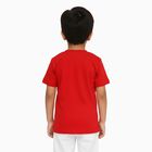 Boys Bright Cherry Red Crew Neck Casual T-Shirt, लाल, small image number null