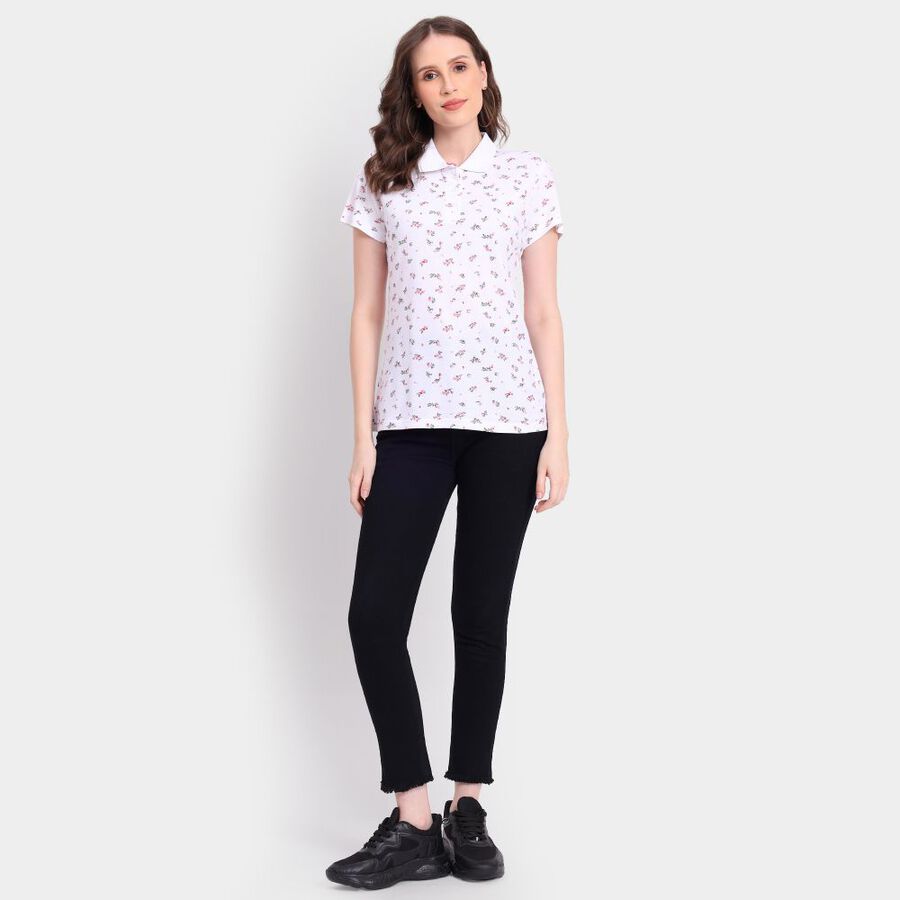 Ladies' Cotton Polo T-Shirt, Off White, large image number null
