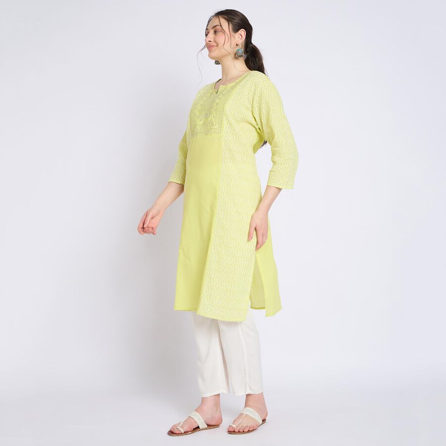 Ladies' 100% Cotton Kurta , हल्का हरा, large image number null