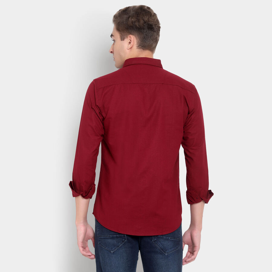 Cotton Solid Casual Shirt, Maroon, large image number null