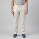 Men's Beige Slim Fit Casual Trousers, Beige, small