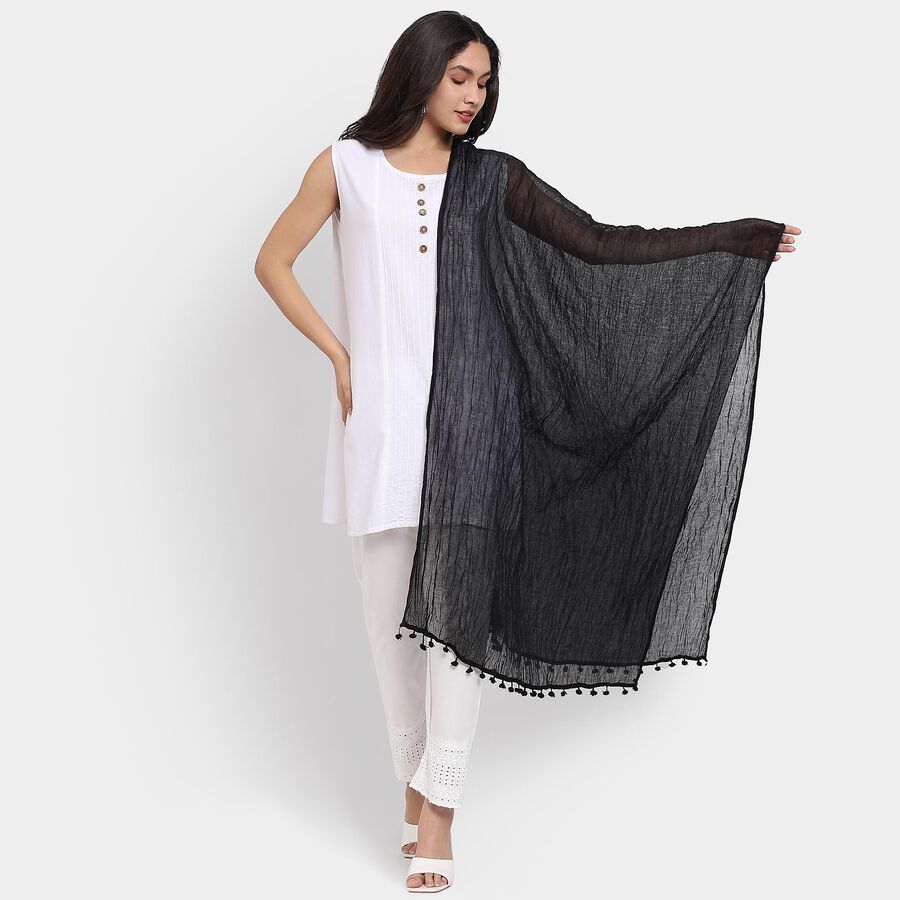Ladies' Dupatta, काला, large image number null