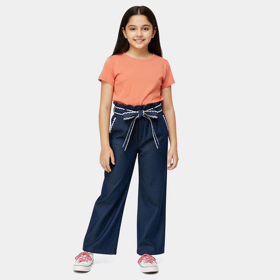 Girls' Jeans, गहरा नीला, large