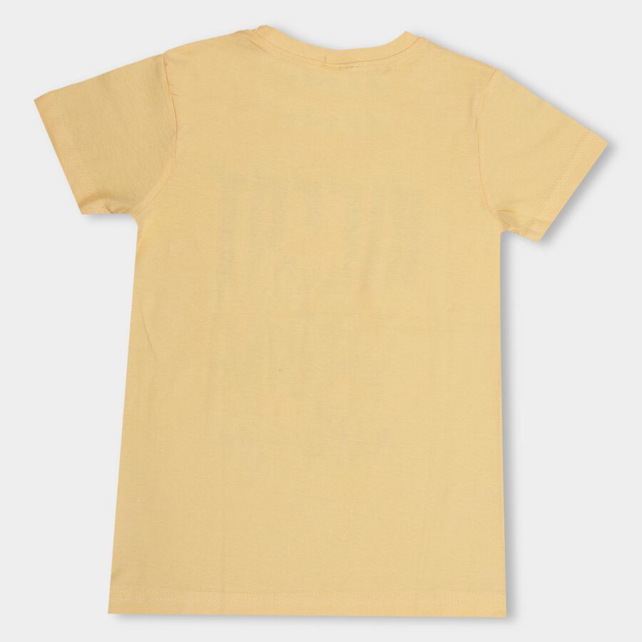 Boys' 100% Cotton Half Sleeves T-Shirt, Yellow, large image number null
