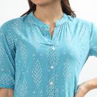 Ladies' 100% Cotton Kurta, Mid Blue, small image number null