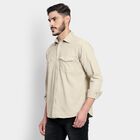 Men's 100% Cotton Casual Shirt, Beige, small image number null