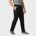 Men's Black Straight Fit Zip Pocket Track Pants, Black, small