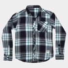 Boys' Green Cotton Spread Collar Regular Fit Casual Shirt, Dark Green, small