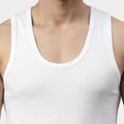 Men's White Cotton Round Neck Classic Vest, सफ़ेद, small