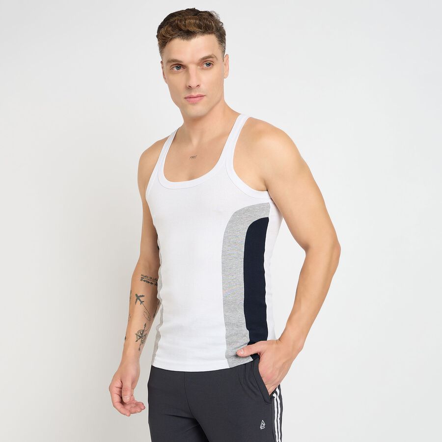 Men's 100% Cotton Gym T-Shirt, White, large image number null