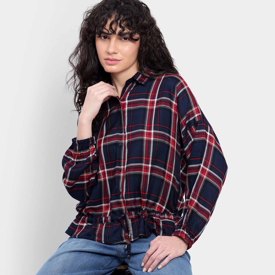 Checks Shirt, लाल, large image number null