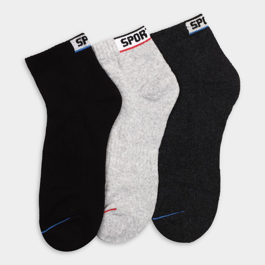 Men's Socks (Pack of 3), Black, large