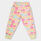 Girls' Light Yellow Ice Cream Printed Cotton Pyjama, Yellow, small image number null