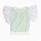 Girls Light Sage Green Round Neck Casual T-Shirt, Light Green, small image number null