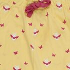 Girls Yellow Regular Fit Heart Printed Pyjama, Yellow, small