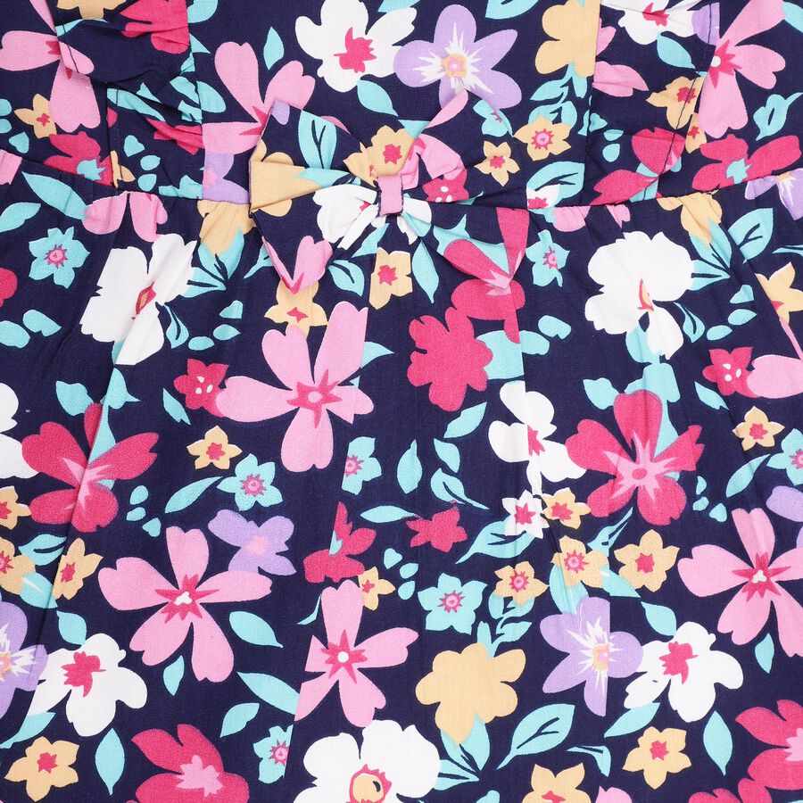 Girls' 100% Cotton Frock , नेवी ब्लू, large image number null