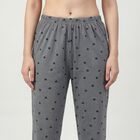Women's Grey Regular Fit Solid Drawstring Pyjama, Light Grey, small
