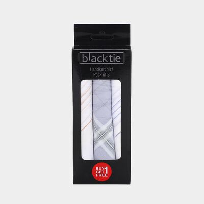 Men's Multicolour Striped and Checked Pack of 3 Handkerchief
