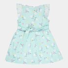 Girls Printed Frock, Light Green, small image number null