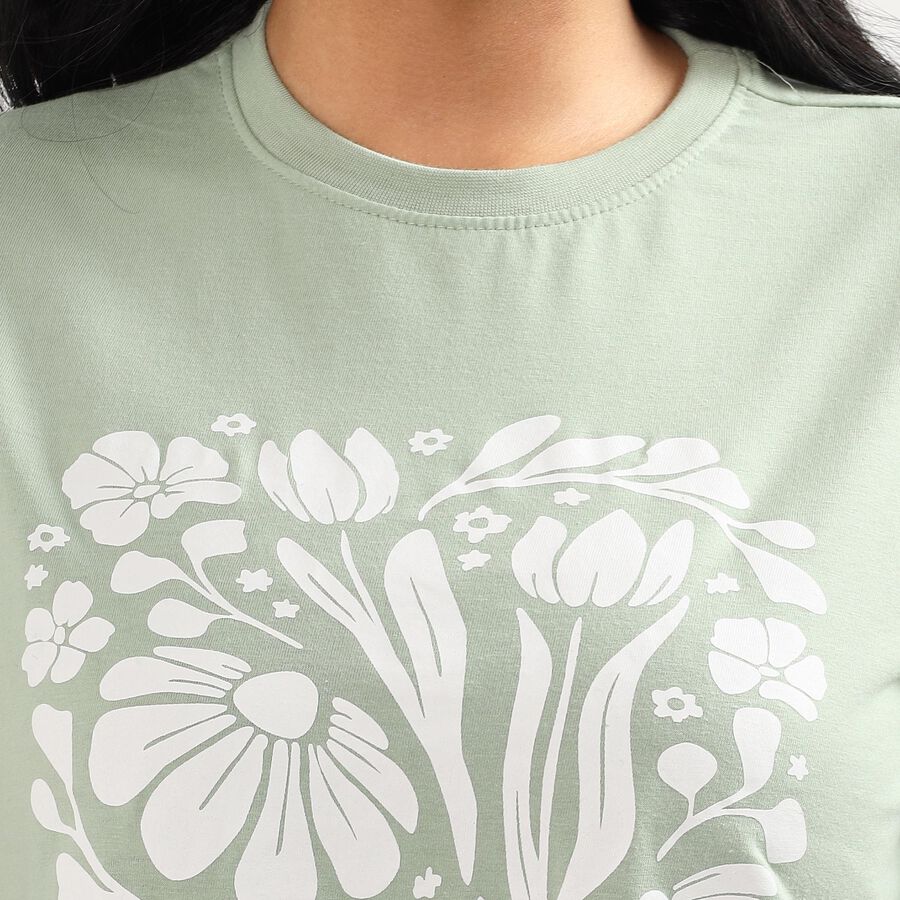 Ladies' Round Neck T-Shirt, Light Green, large image number null
